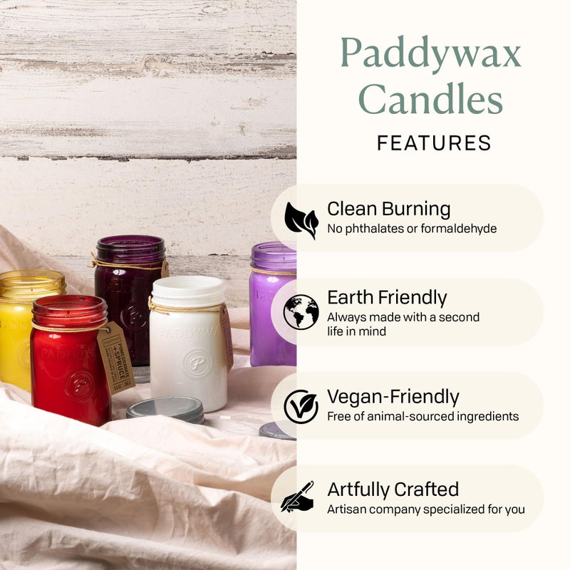 Paddywax Scented Candles Relish Collection Soy Wax Artisan Candle in Glass Jar with Lid, 9.5-Ounce, Pomegranate + Spruce - Image 4